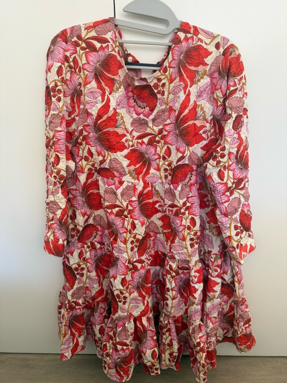 Zara Red and Pink Floral Summer Dress